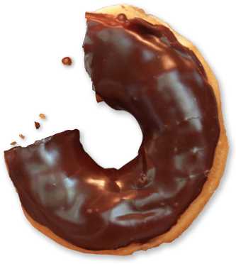 Mark And Ken Exit - Chocolate Doughnut Png (340x385), Png Download