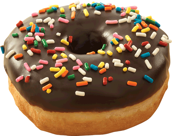 Chocolate Sprinkle Donut - Doughnut (560x560), Png Download