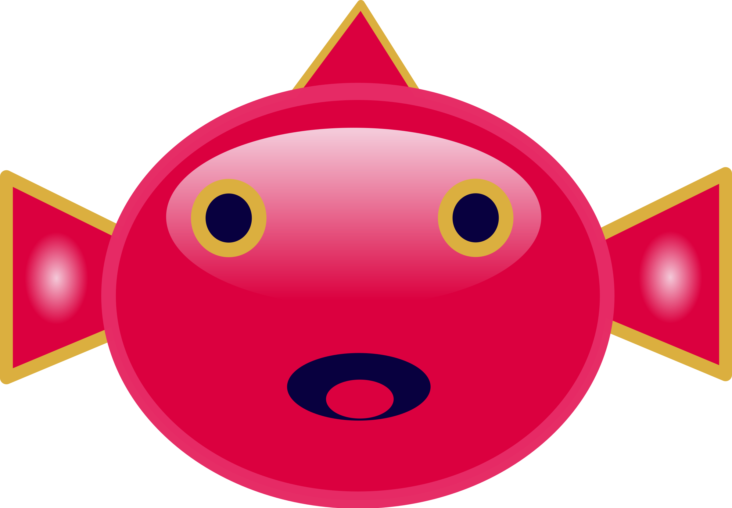 Big Image - Head Of Fish Front View Clip Art (2400x1667), Png Download