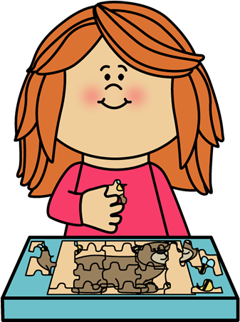 Printable Puzzle Pieces Template - Girl Wearing Sweater Clipart (343x450), Png Download