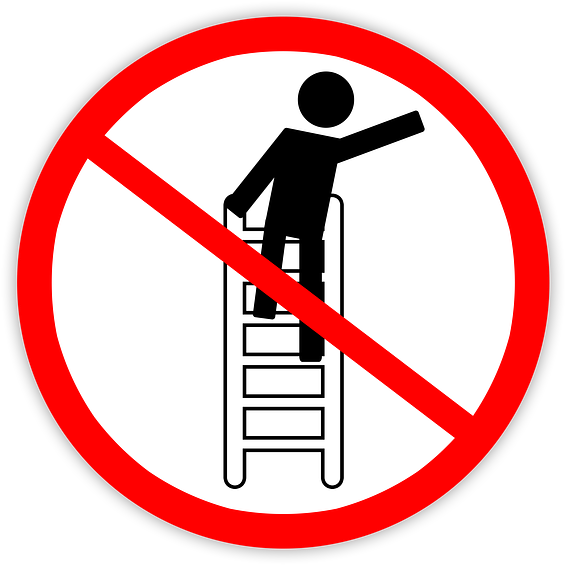 Ladder-510578 - Do Not Climb Ladder Sign (640x623), Png Download