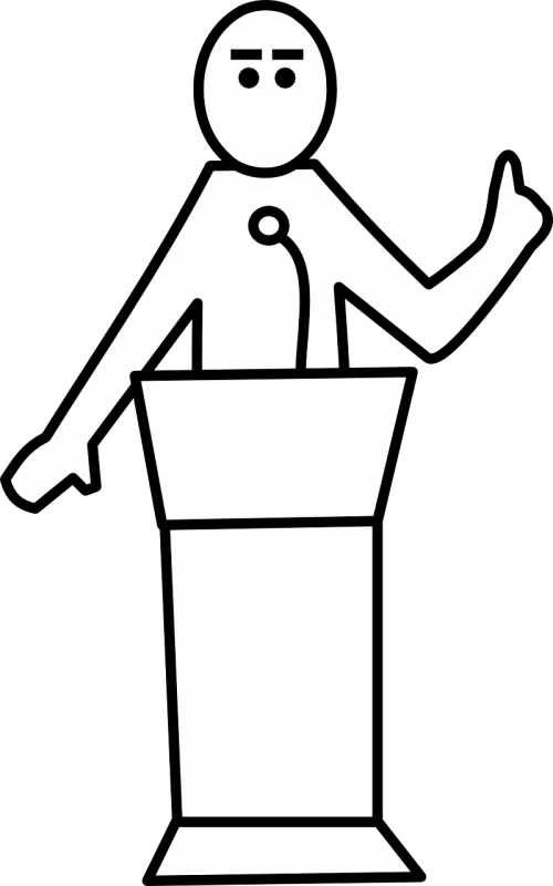 Download Public Speaking Clipart Black And White PNG Image with No