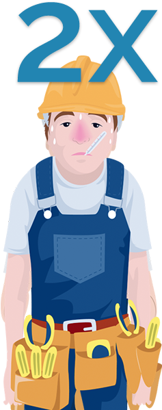 Construction Workers Are More Than 2x More Likely To - Life Insurance (700x700), Png Download