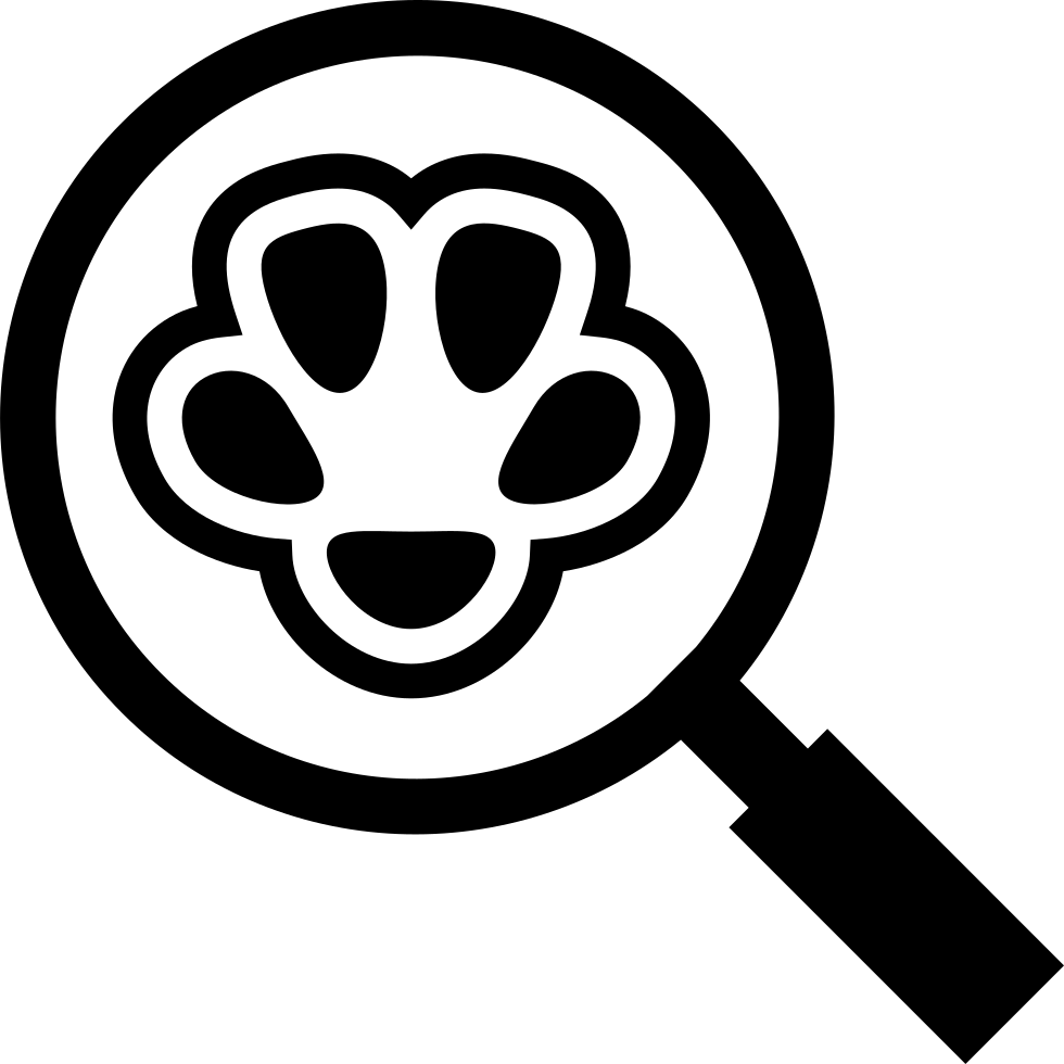 Pawprint Comments - Lupa Con Huella De Perro (980x980), Png Download
