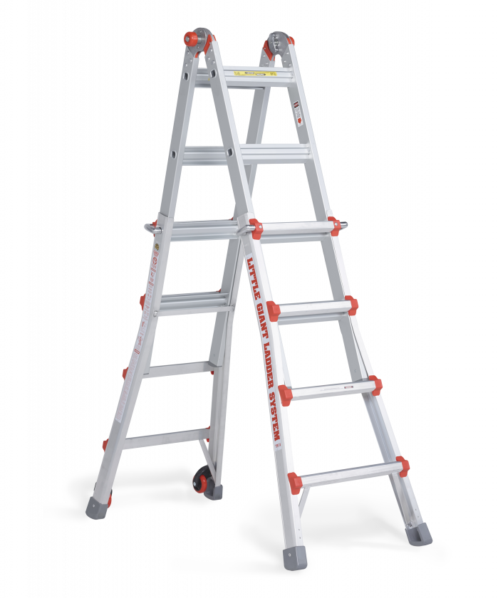 Little Giant 4 X 4 Folding Ladder - Çağsan 3 Basamaklı Çok Amaçlı Katlanır Alüminyum Merdiven (699x840), Png Download
