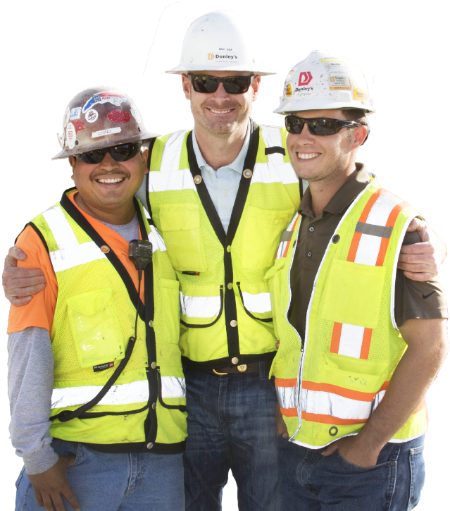 Donleys Homepage Feature 3workers - Cleveland Construction (639x725), Png Download
