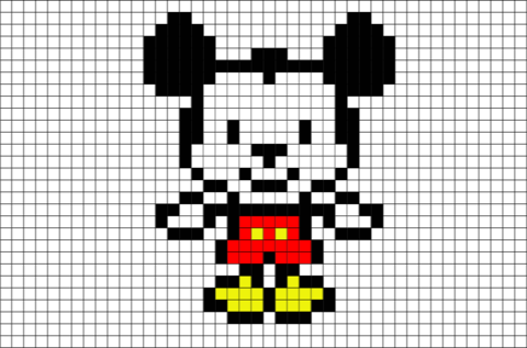 Mickey Mouse Pixel Art - Pixel Art De Mickey Mouse (480x317), Png Download