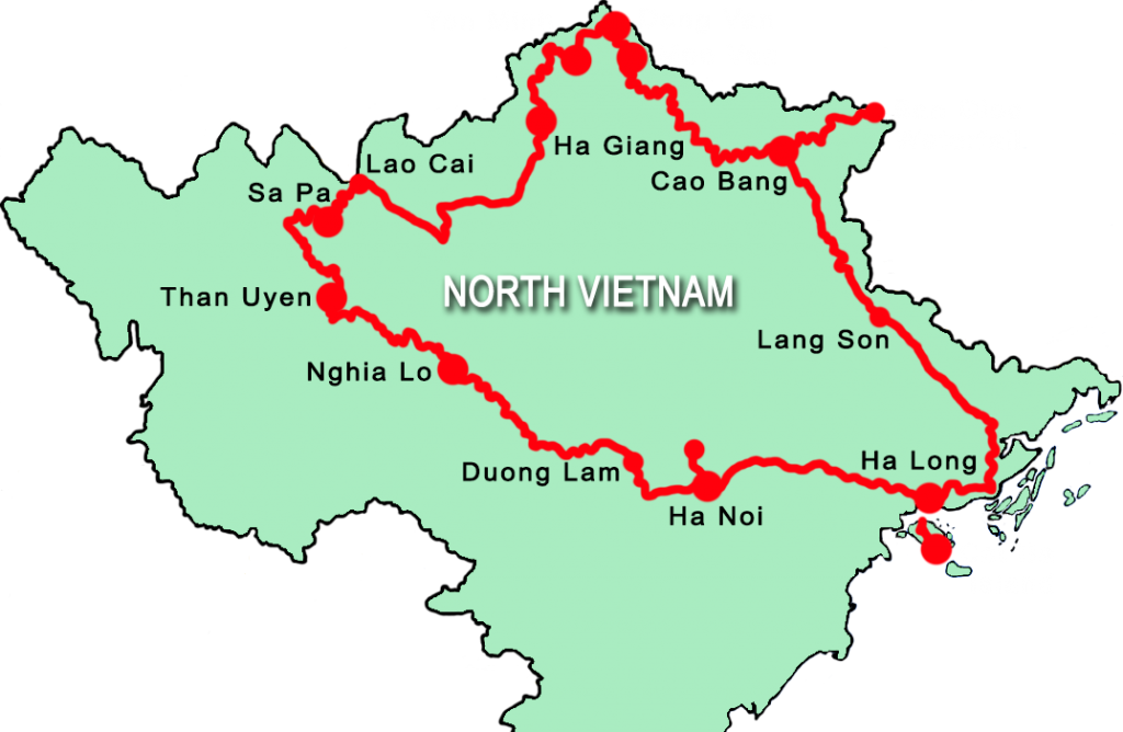 North Vienam Trip Map - North Vietnam Tourist Map (1024x668), Png Download