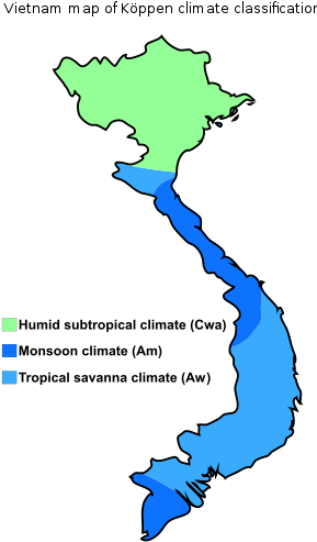 Vietnam Map Of Köppen Climate Classification - Koppen Climate Classification Vietnam (300x531), Png Download
