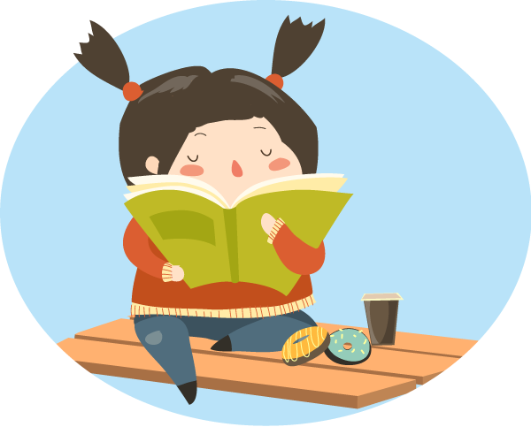 Reading-girl - Learning Korean Clipart Png (600x483), Png Download