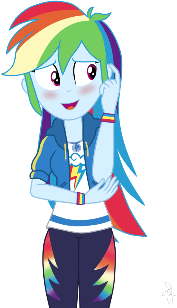 Ilaria122, Blushing, Clothes, Cute, Dashabetes, Embarrassed - Rainbow Dash (738x1024), Png Download