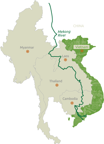 Travel Vietnam - Mainland Southeast Asia (351x484), Png Download