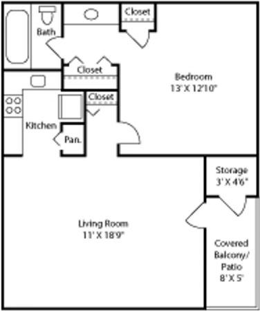 One Bedroom Apartment In Raleigh Nc - Shamrock Apartments (640x480), Png Download