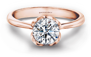 Shimansky Rose Gold Diamond Rings - Rose Gold Ring Png (540x346), Png Download