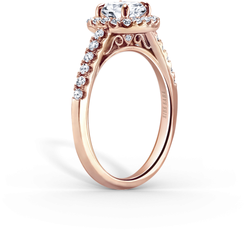 Carmella 18k Rose Gold Engagement Ring - Ring (600x600), Png Download