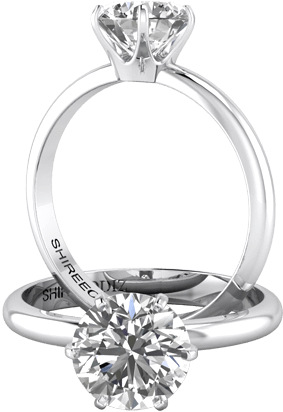 White Gold Engagement Rings - Tiffany Ring 6 Prong (323x417), Png Download