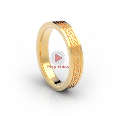 Classic Wedding Bands, Celtic Wedding Bands, White - Circle (400x400), Png Download