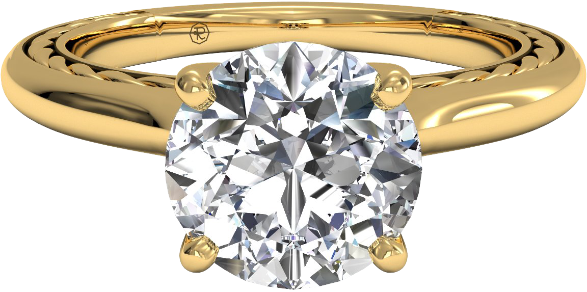 M1r2828c Me Tableview Gold Wd - Solitaire Diamond Braided Engagement Ring - In 18kt (1280x860), Png Download