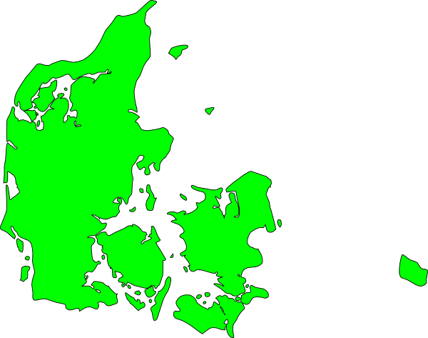 Denmark Cliparts - Denmark Map Green (600x473), Png Download