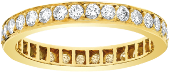 Yellow Gold Wedding Ring In Diamonds - Bangle (750x750), Png Download