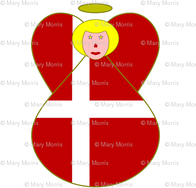 Danish Flag Angel - Danish Flag Angel Blonde Hair Shower Curtain (400x400), Png Download