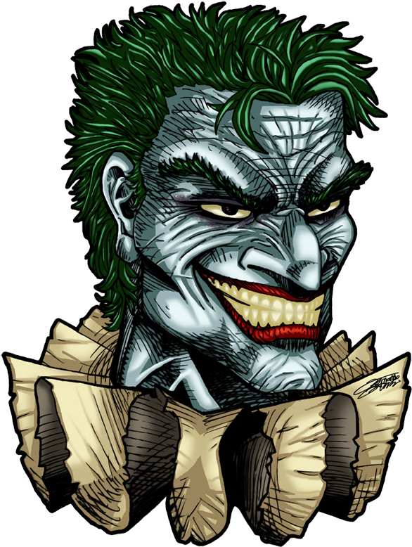 More Like Batman And Dr Who Fight Cancer Monster By - Joker Head Png (640x810), Png Download