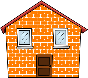 Download Black And White Stock Free Cap Cliparts Download - Draw A Brick House (396x324), Png Download
