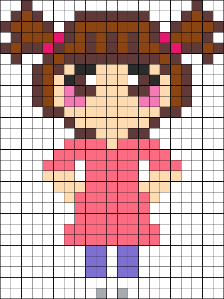 Boo From Monsters Inc Perler Bead Pattern / Bead Sprite - Boo From Monsters Inc Perler Bead (442x589), Png Download