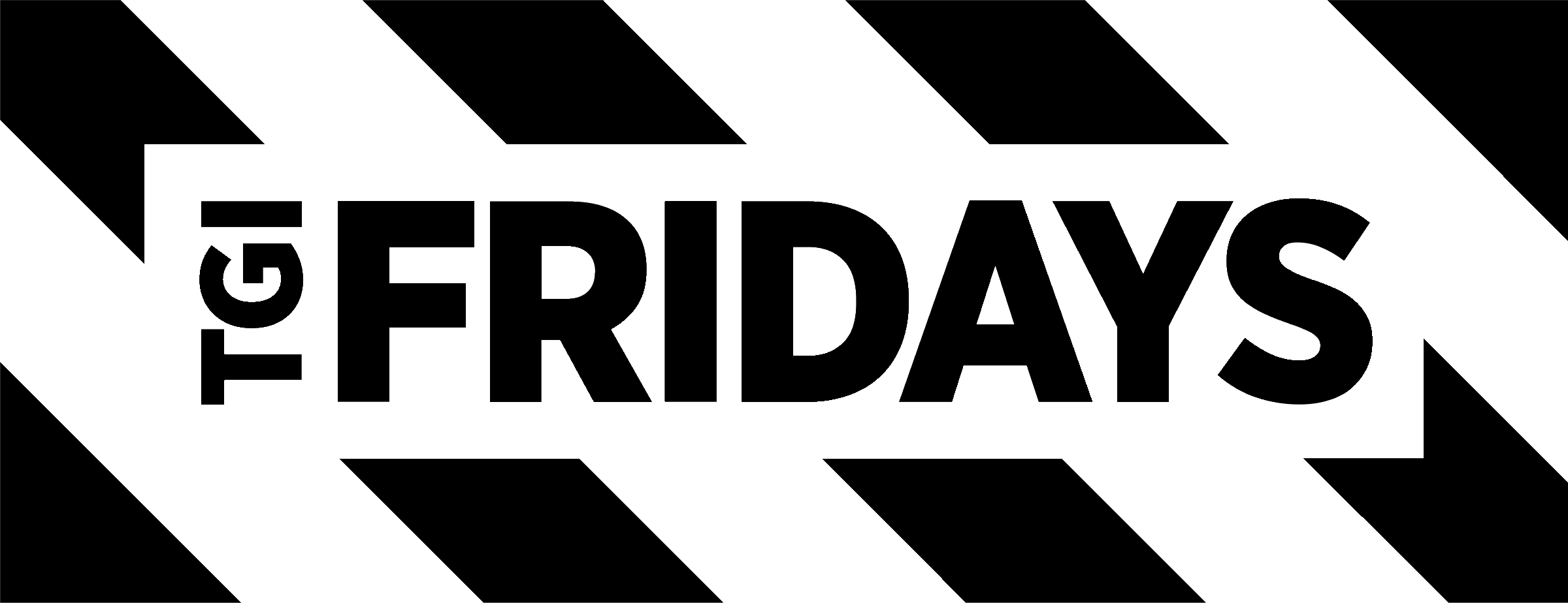 Tgi Fridays Logo Black And White - T.g.i. Friday's (2400x924), Png Download