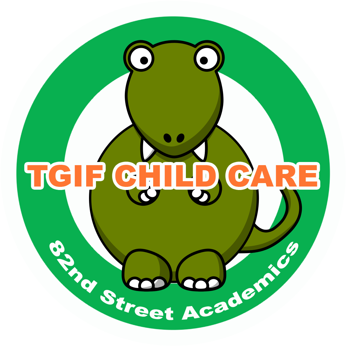 Logo Tgif Child Care-1 - Cartoon Tyrannosaurus Rex Dinosaur Shower Curtain (1875x1275), Png Download
