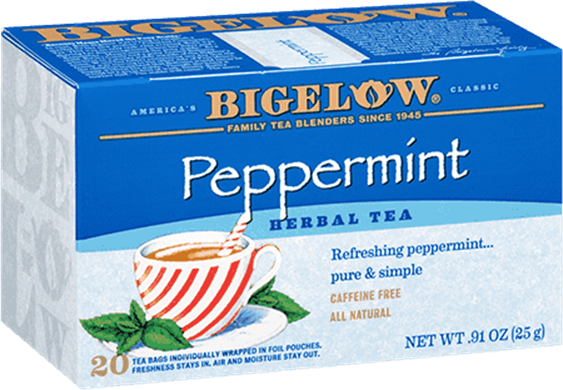 Bigelow Tea Peppermint Herbal - Bigelow Peppermint Tea (563x390), Png Download