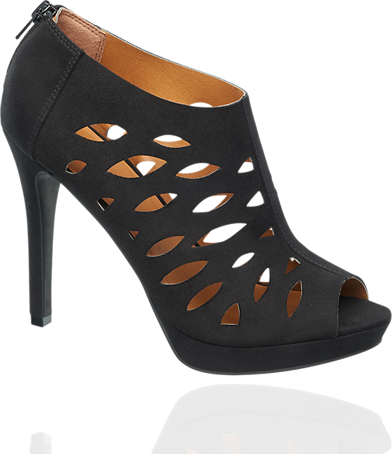 High Heels Stiletto Platform Pumps Black Beige Sizes - High-heeled Shoe (561x650), Png Download