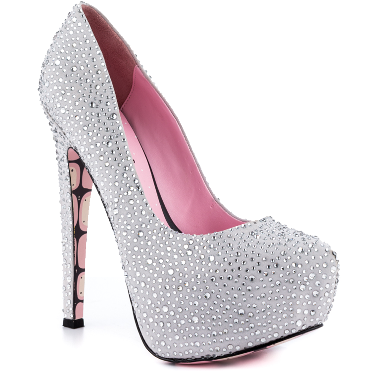 Silver Rhinestone Stiletto Heels - Taylor Says Women's My Bell - Silver - Size 7 (900x900), Png Download