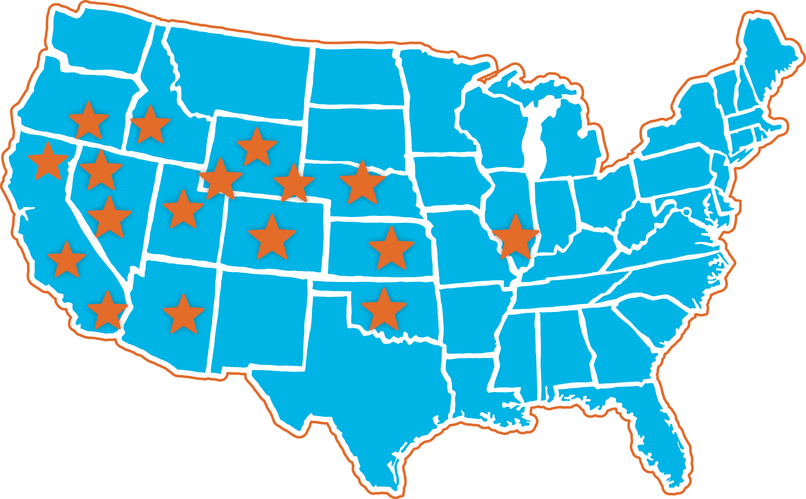 Blue Map Of The Continental U - Film Censorship In America: A State-by-state History (2648x1638), Png Download