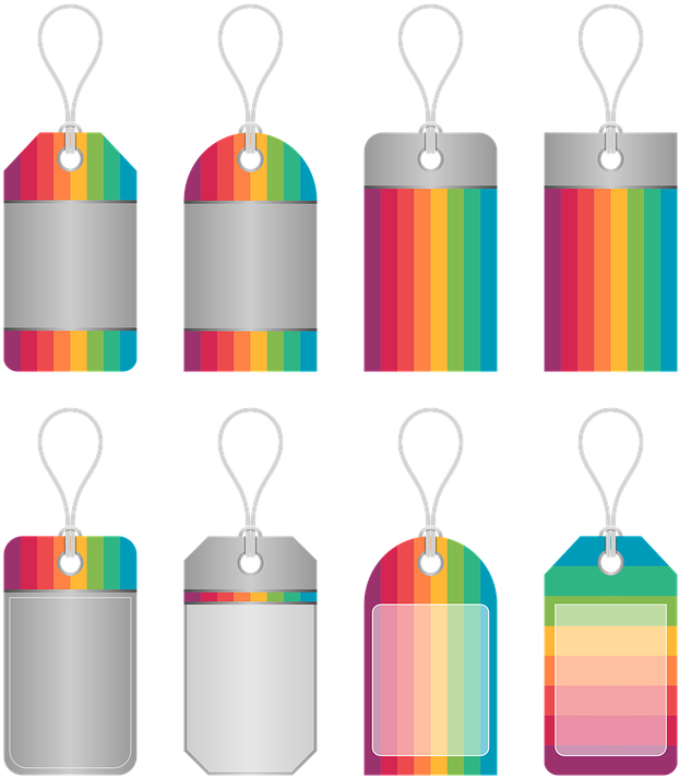 Price Tags, Ribbon, Colorful, Rainbow, Design - Cinta Precio Png (630x720), Png Download
