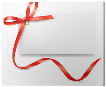 Card With Red Gift Bow With Ribbons - Ribbon (400x400), Png Download