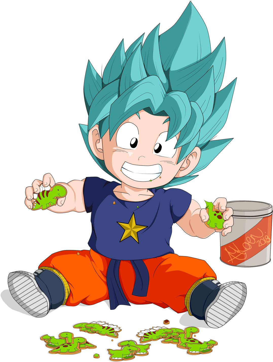 My Own Fanbaby Goku And Bulma's Second Son - Cartoon (1200x1697), Png Download