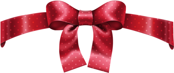 Red Dotted Bow Png Clipart Picture - Vector Graphics (600x274), Png Download