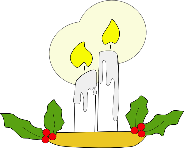 Free To Use & Public Domain Christmas Candles Clip - Christmas Candles Cartoon (600x483), Png Download
