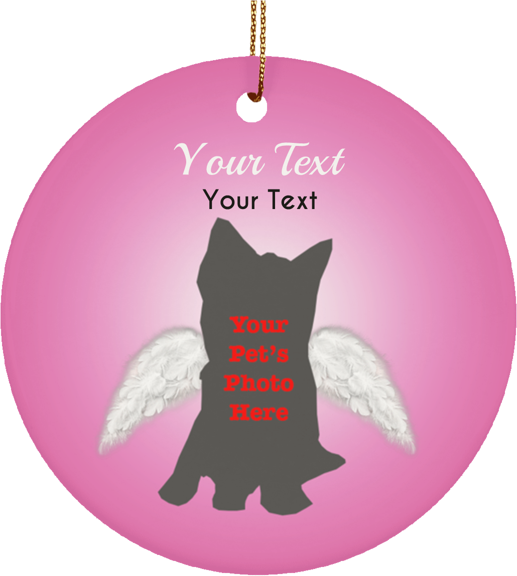 Personalised Dog Angel Ceramic Circle Ornament - Angel Tube Station (1155x1155), Png Download