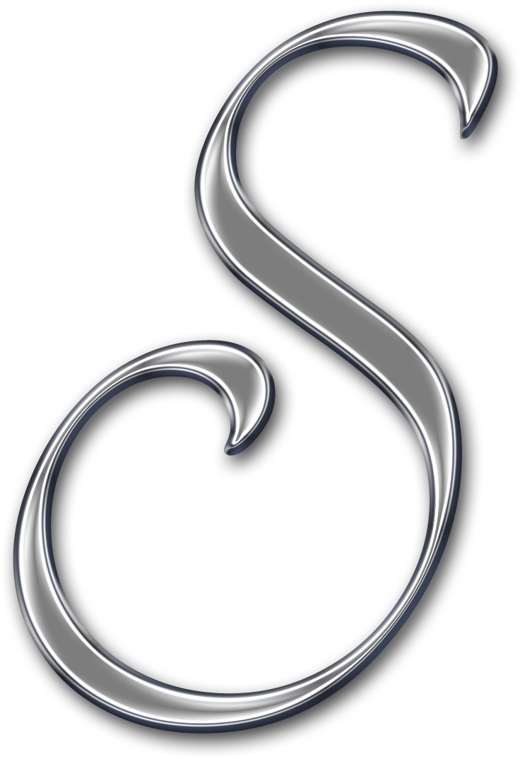 Letter S Png Free Chrome Swirl Digi Scrapbook Alphabet - Alfabeto Prateado Em Png (1200x1200), Png Download