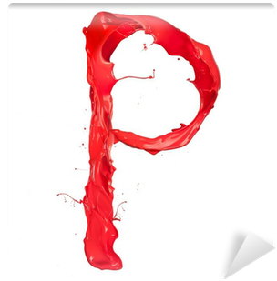 Red Paint Splash Letter "p" Isolated On White Background - Paint (400x400), Png Download