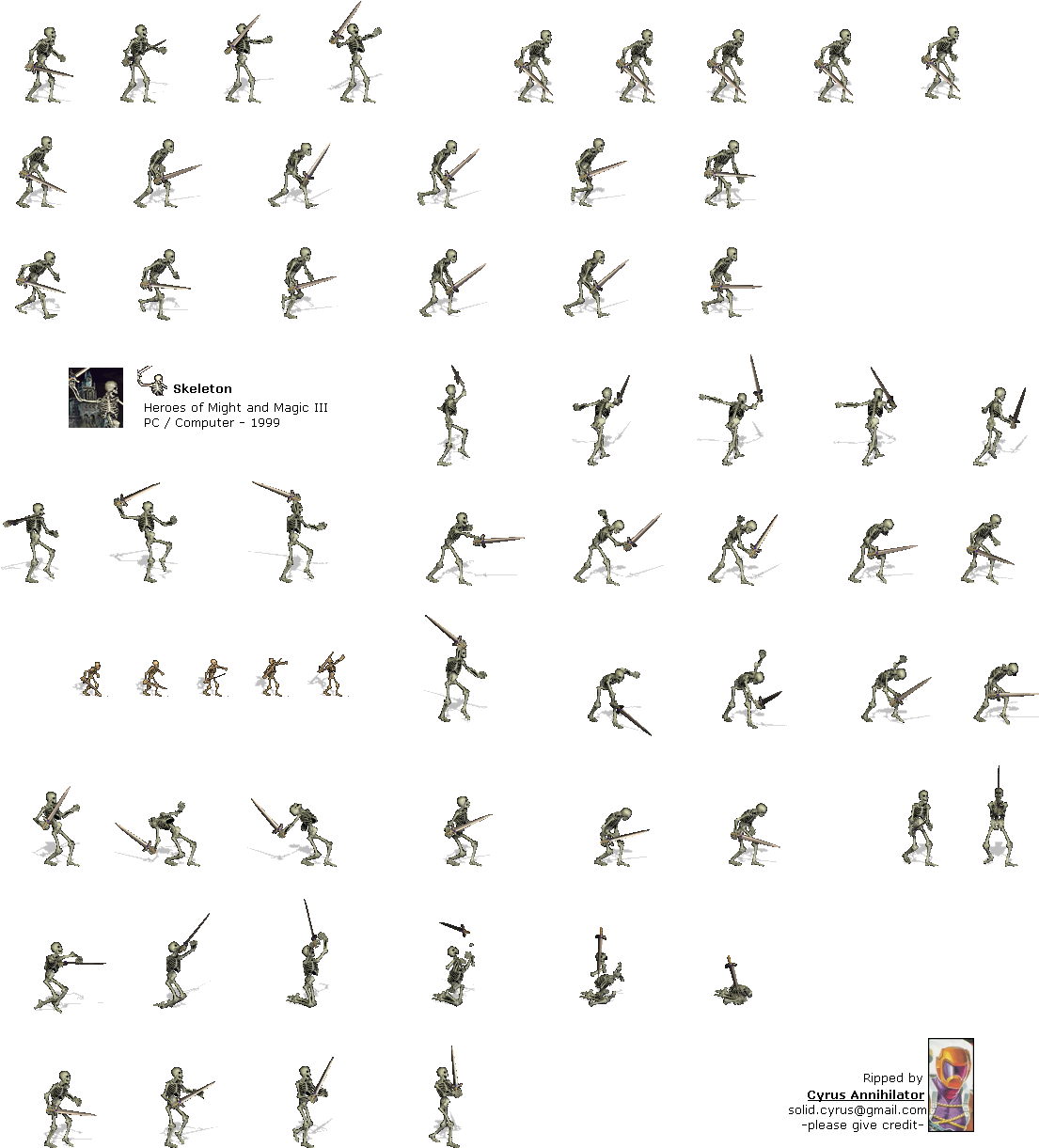 Click To View Full Size - Heroes 3 Skeleton Png (1125x1235), Png Download