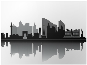 Las Vegas Skyline Wallpaper Gray (400x400), Png Download