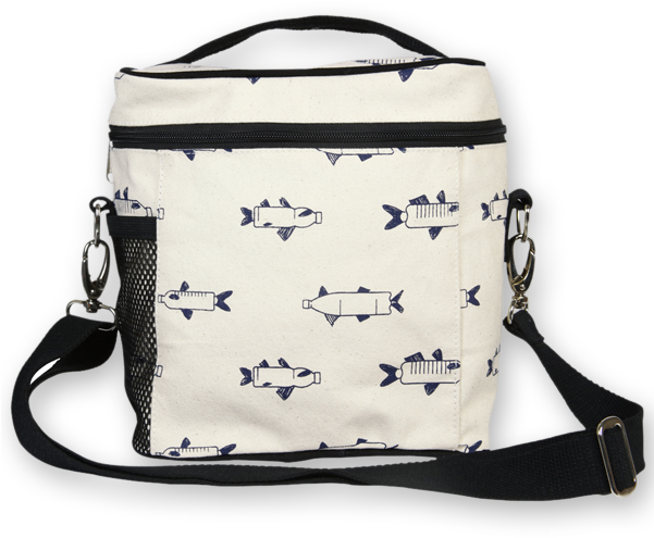 Ecoright Canvas Lunch Bag, Fishy Bottles - Shoulder Bag (600x600), Png Download