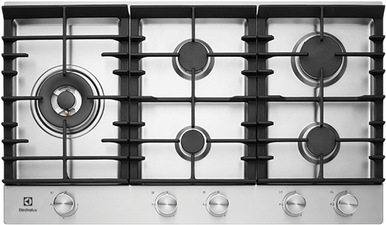 90cm 5 Burner Gas Cooktop With Front Controls - Electrolux 90cm Gas Cooktop (580x340), Png Download