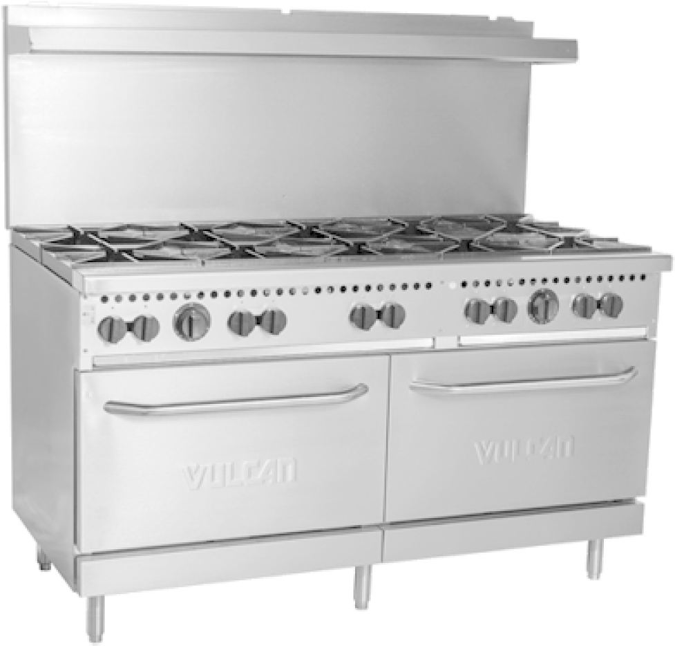 Vulcan Sx60-10b Gas Range, 2 Standard Ovens, 10 Open - Kitchen Stove (1000x1000), Png Download