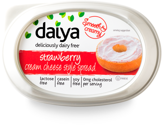 Daiya Strawberry Cream Cheese Style/1- 8oz Tub - Daiya Cream Cheese Style Spread Strawberry (550x540), Png Download