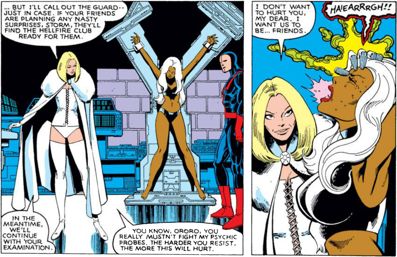 Uncanny X-men 131 Page 11 White Queen Storm Interrogation - Emma Frost 80s (1358x885), Png Download