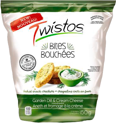 Twistos® Bites Garden Dill & Cream Cheese Flavour Baked - Twistos Bites Parmesan And Garlic (409x542), Png Download